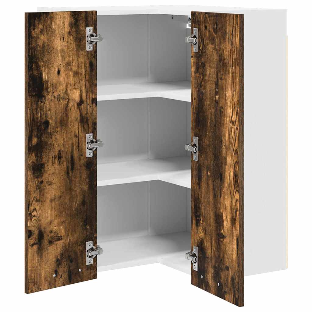 Hängeschrank Riga Geräucherte Eiche und Weiß 57 x 57 x 80 cm